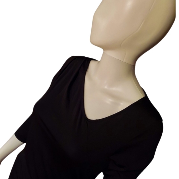 Selected Femme Vita 3/4 Sleeve Ruched Side Bodycon Dress - Picture 4 of 15